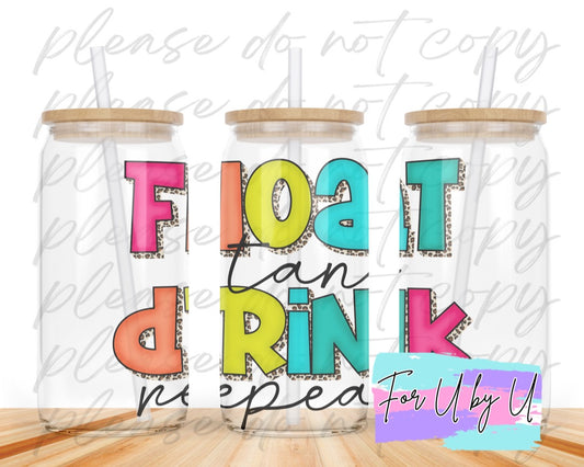 Float Drink Tan Repeat Glass Can