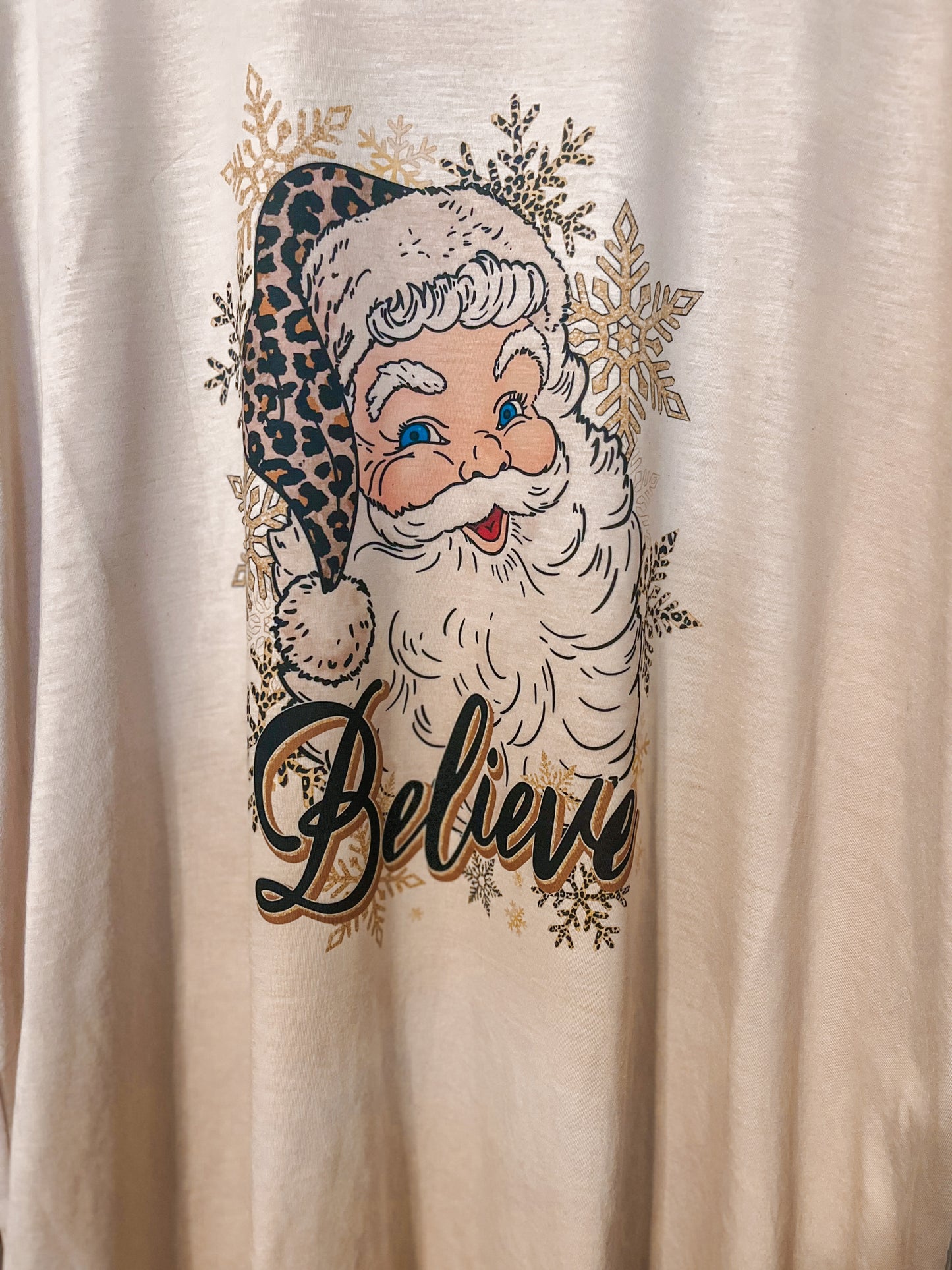 Leopard Santa Believe Shirt